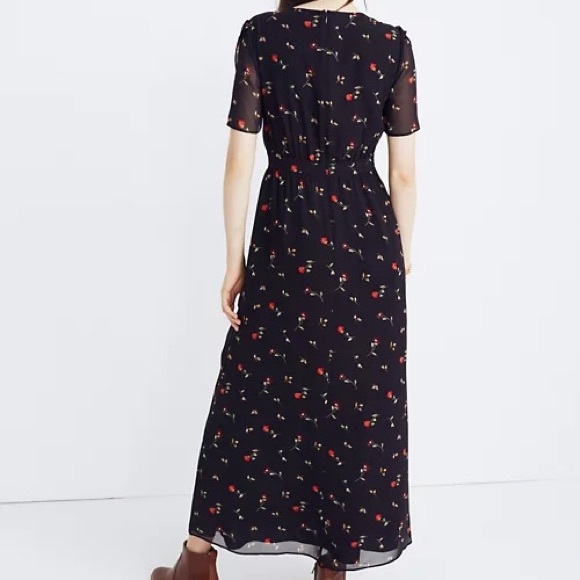 SOLD Tulip-Sleeve Maxi Dress in Sweet Blossoms - Picture 3 of 5